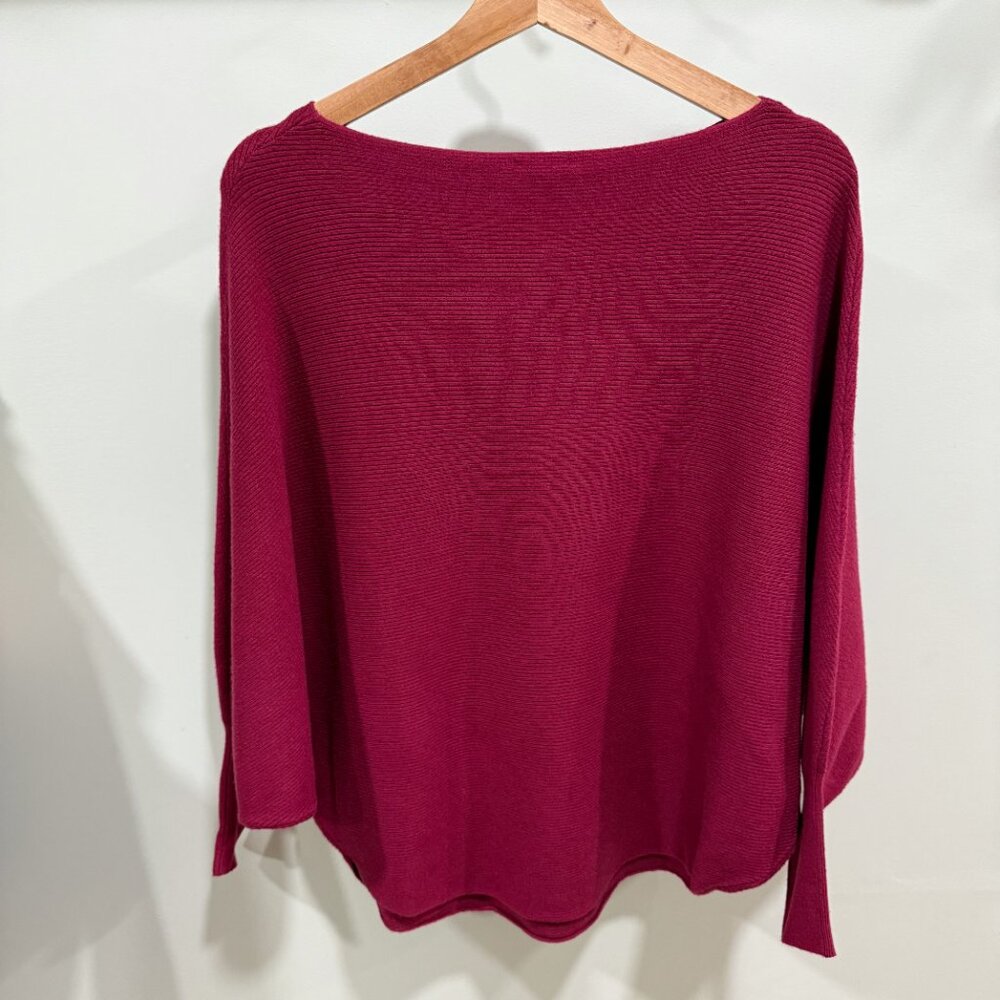 Kerisma RYU Burgundy Knit Sweater Top Dolman Sleeve Women’s S/M Boho